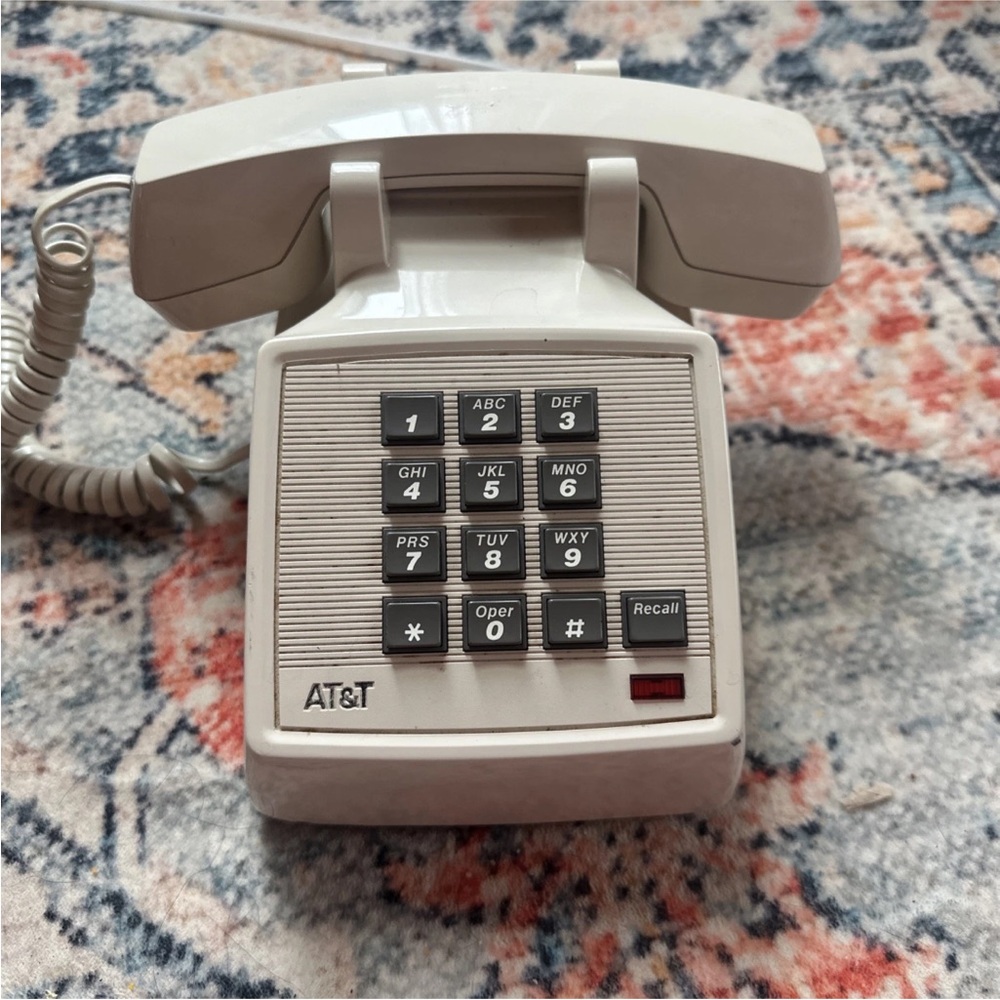 White Corded Telephone AT&T